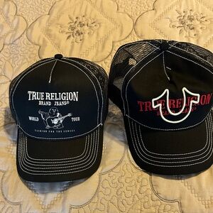 True Religion Black BallCaps - Set of 2